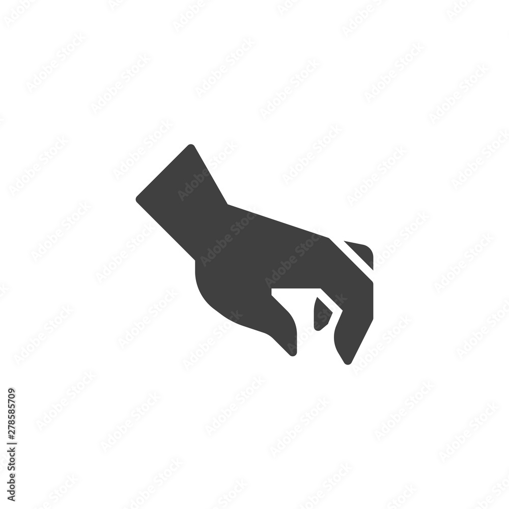 Picking hand gesture vector icon. filled flat sign for mobile concept and web design. Take an something hand glyph icon. Symbol, logo illustration. Vector graphics Picking hand gesture vector icon. filled flat sign for mobile concept and web design. Take an something hand glyph icon. Symbol, logo illustration. Vector graphics