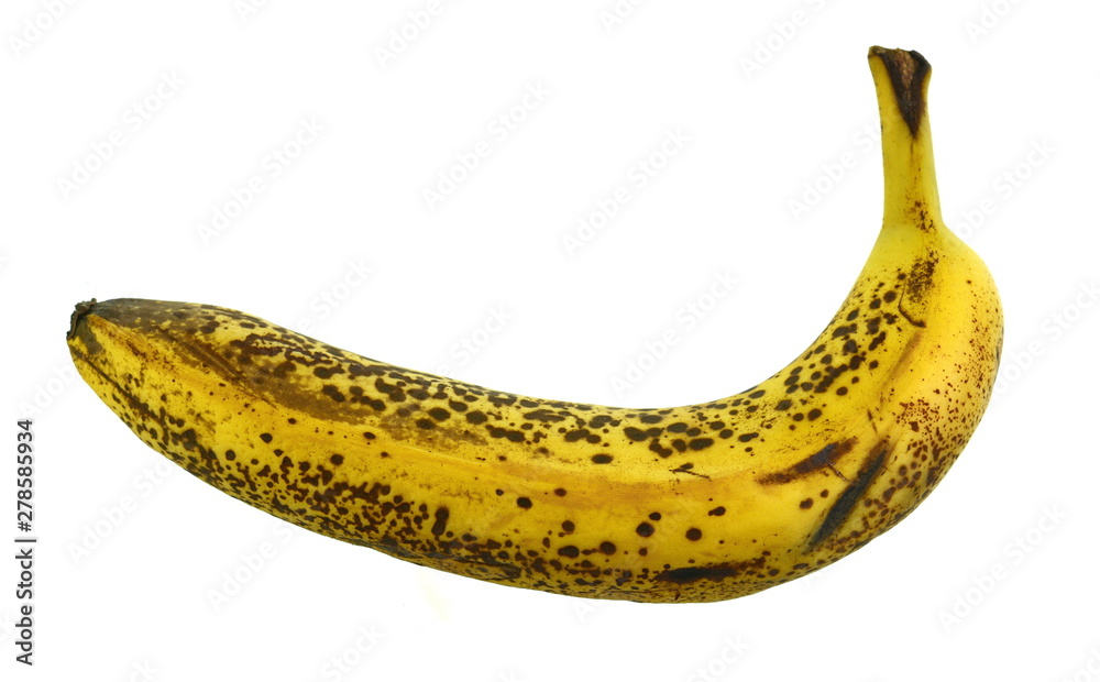 Overripe banana isolated on white background. Overripe banana isolated on white background.