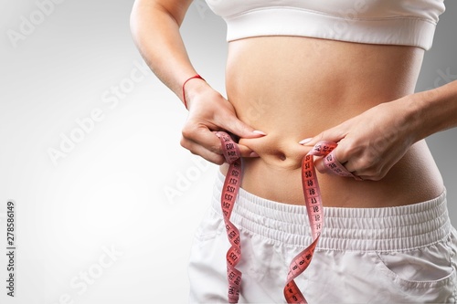 Weight lose woman loss waist abdomen belly