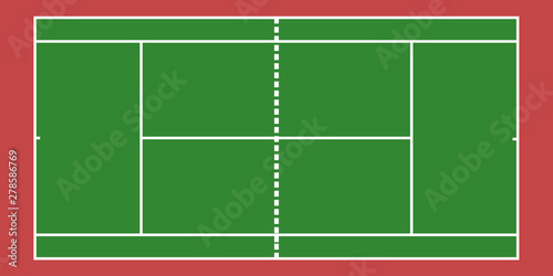 Tennis court top view, Green tennis court background