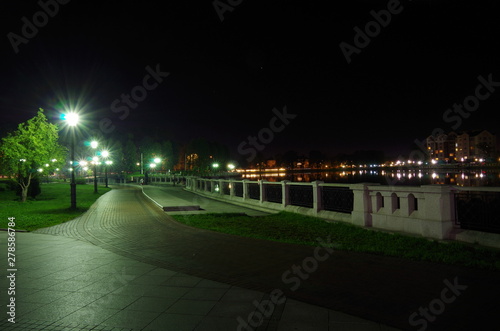 fountain, water, night, park, ligh © василий гилёв