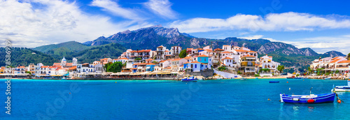 travel in Greece. Samos island - picturesque traditional fishing village Kokkari.  © Freesurf