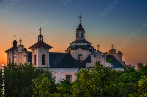 Dominican Church of the Holy Spirit (Vilniaus Šventosios Dvasios bažnyčia) in Vilnius old town on sunset