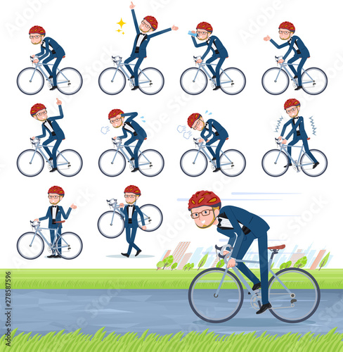 flat type blue tuxedo men_road bike