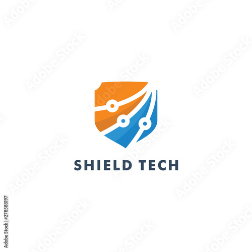 shield tech logo icon design - vector