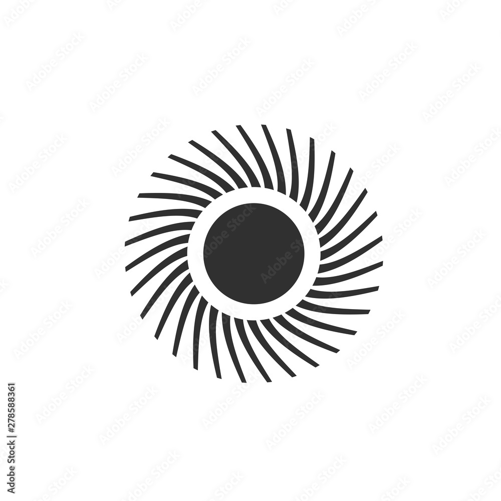 Fototapeta premium Sun icon template color editable. Sun symbol vector sign isolated on white background. Simple logo vector illustration for graphic and web design.