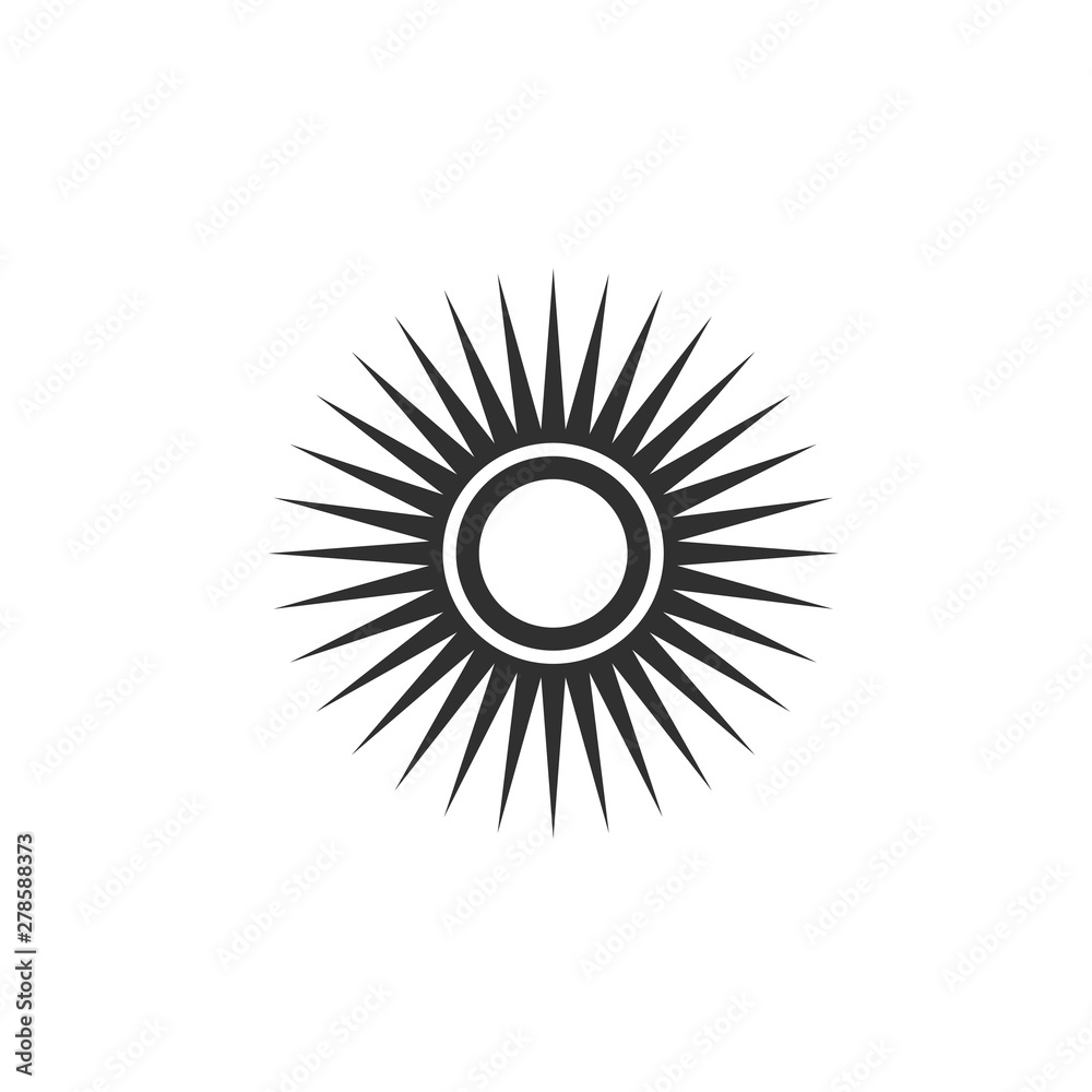 Fototapeta premium Sun icon template color editable. Sun symbol vector sign isolated on white background. Simple logo vector illustration for graphic and web design.