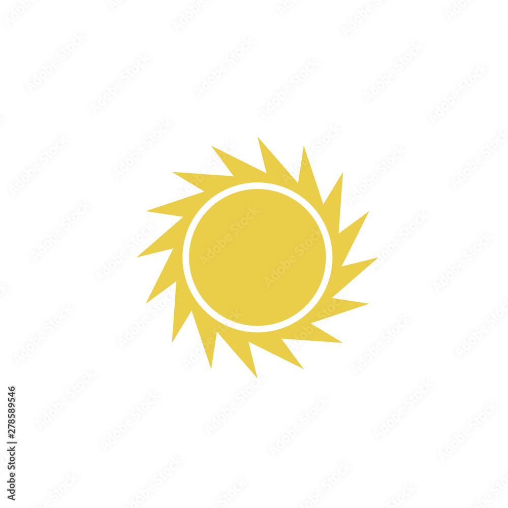 Sun icon template color editable. Sun symbol vector sign isolated on white background. Simple logo vector illustration for graphic and web design.