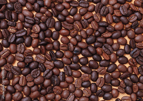 Full background of dark roasted coffee bean