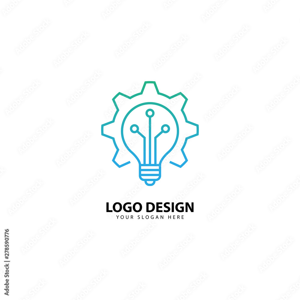 light bulb line logo design energy, concept idea of electric power light bulb line logo design energy, concept idea of electric power