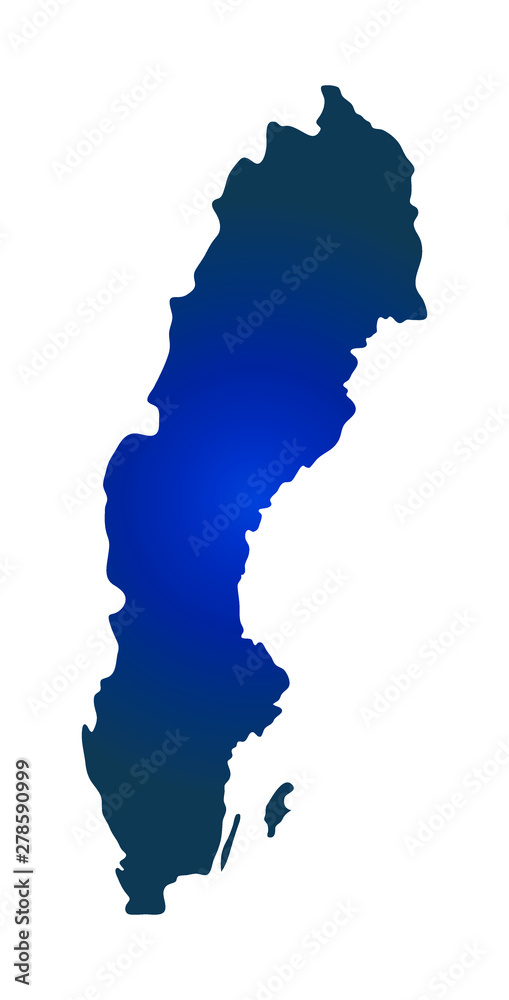 Sweden colorful vector map silhouette