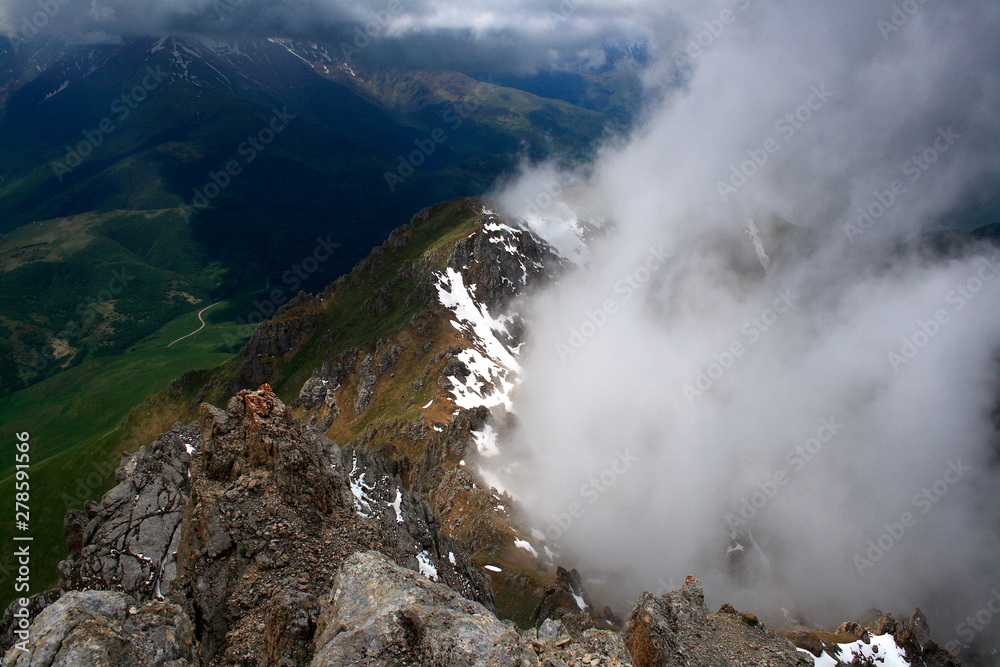 Caucasus. Ossetia. Gorge Midagrabin. Mount Tbauhoh.