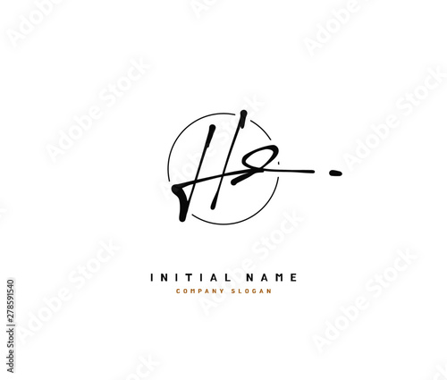 H D HD Beauty vector initial logo, handwriting logo of initial signature, wedding, fashion, jewerly, boutique, floral and botanical with creative template for any company or business.