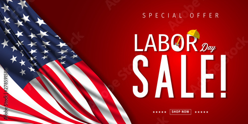Labor Day sale banner. Labor Day special offer design vector.