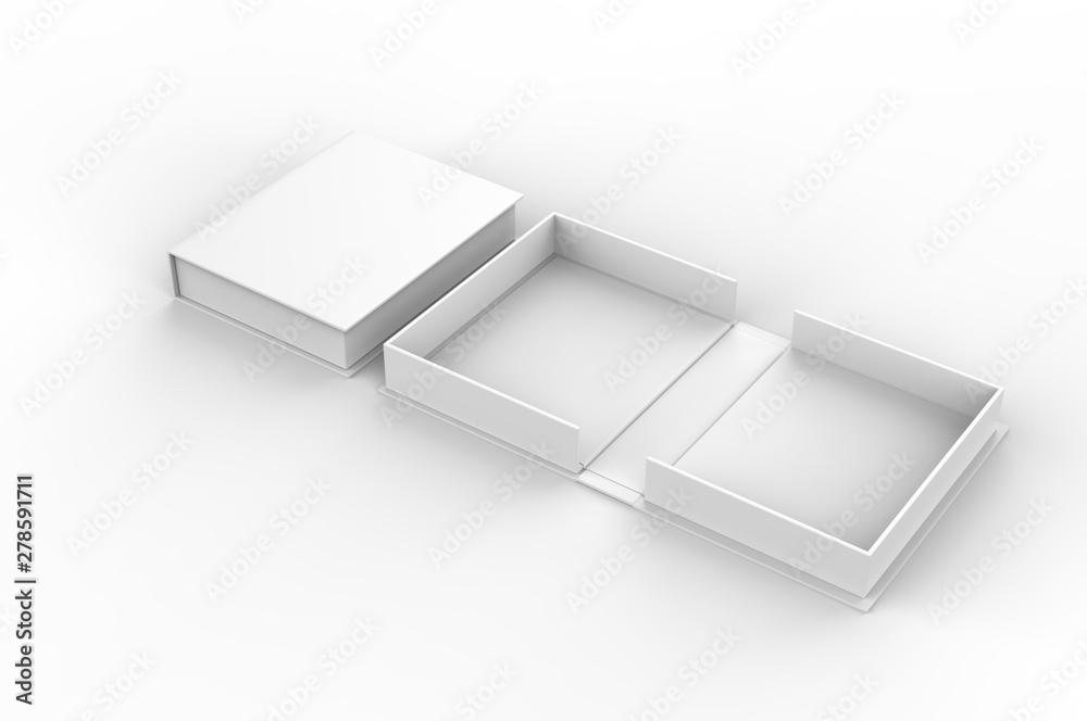 Blank clam shell box for branding mock up. 3d render illustration. Stock Illustration Adobe Stock