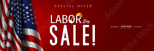 Labor Day sale banner. Labor Day special offer design vector.
