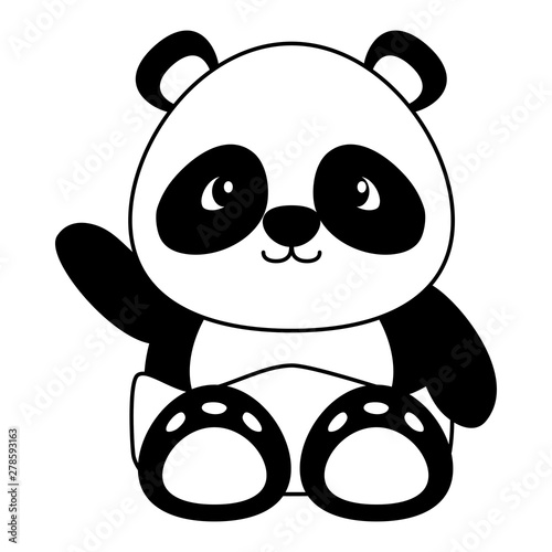 Fototapeta Naklejka Na Ścianę i Meble -  cute little bear panda baby character