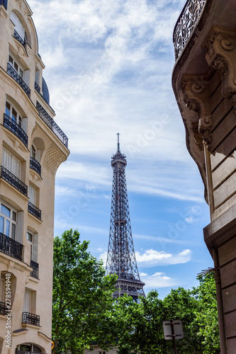 View of the Eiffel Tower from Square Rapp - Paris, France