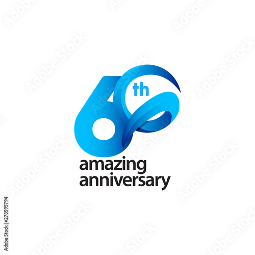 60 Years Amazing Anniversary Celebration Vector Template Design Illustration