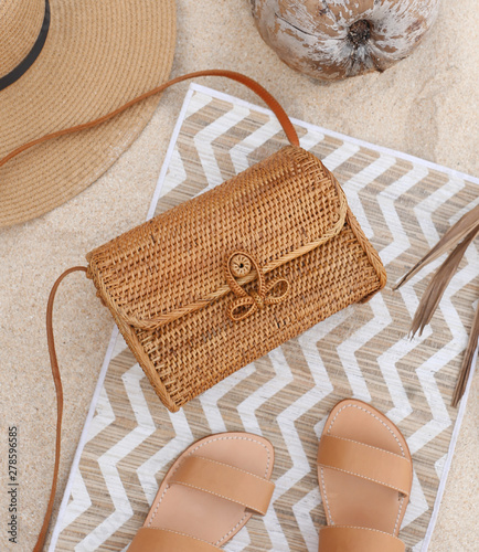 fashionable handmade natural organic bag. Trendy eco bag