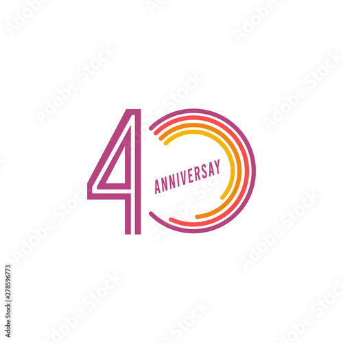 40 Years Anniversary Celebration Vector Template Design Illustration