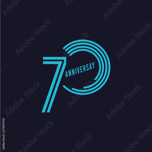 70 Years Anniversary Celebration Vector Template Design Illustration