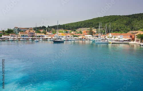 Fiskardo village and harbor on Kefalonia Ionian island, Greece