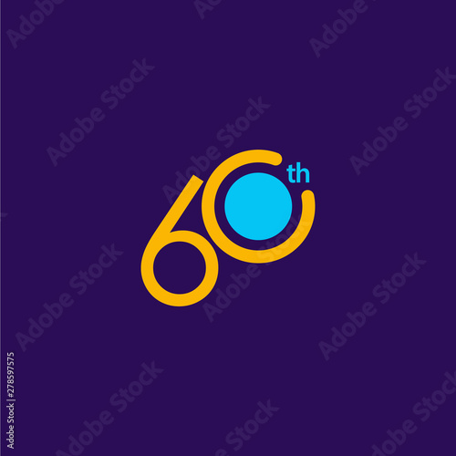 60 Years Anniversary Celebration Vector Template Design Illustration