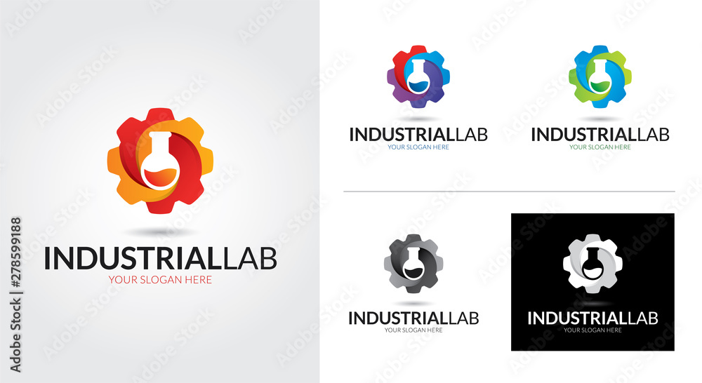 Industrial lab creative and minimal logo template