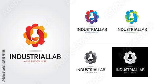 Industrial lab creative and minimal logo template