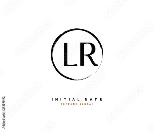 L R LR Beauty vector initial logo, handwriting logo of initial signature, wedding, fashion, jewerly, boutique, floral and botanical with creative template for any company or business.
