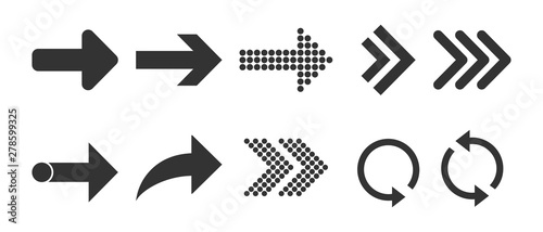 Arrow icon set. Vector illustration, flat design.