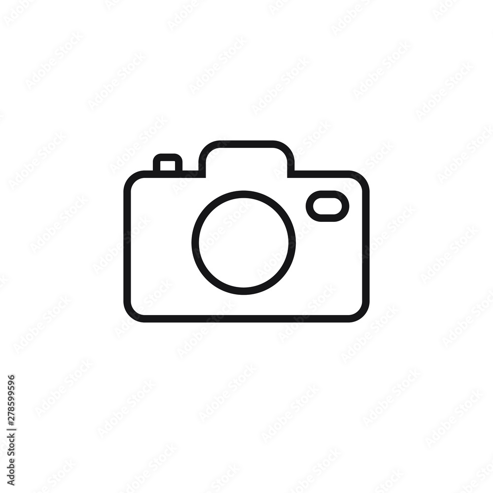 Photo camera vector icon, line icon Photo camera vector icon, line icon