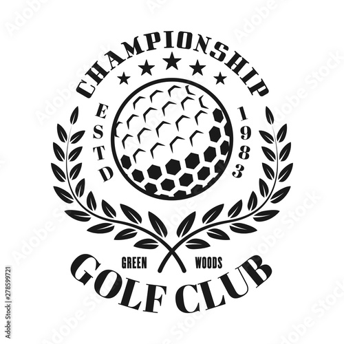 Golf club vector emblem, label, badge or logo