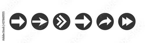 Arrow icon set. Vector illustration, flat design.