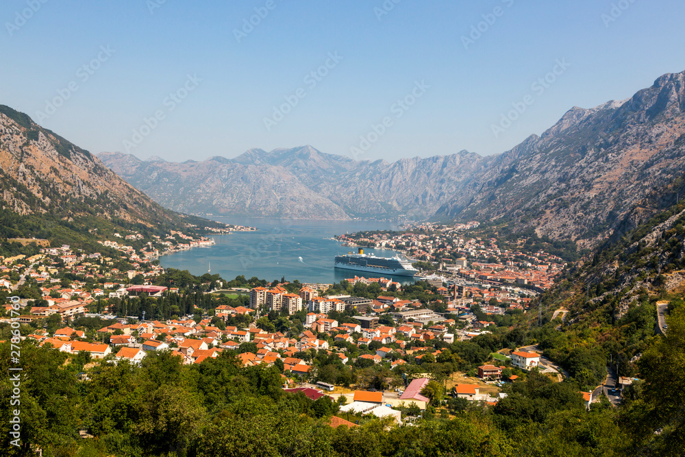 Fototapeta premium View of Kotor Bay and the city of Kotor