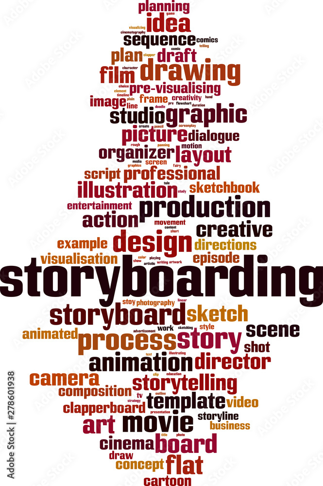Obraz premium Storyboarding word cloud