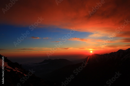 Caucasus. Ossetia. Genaldon Gorge. Sunrise.