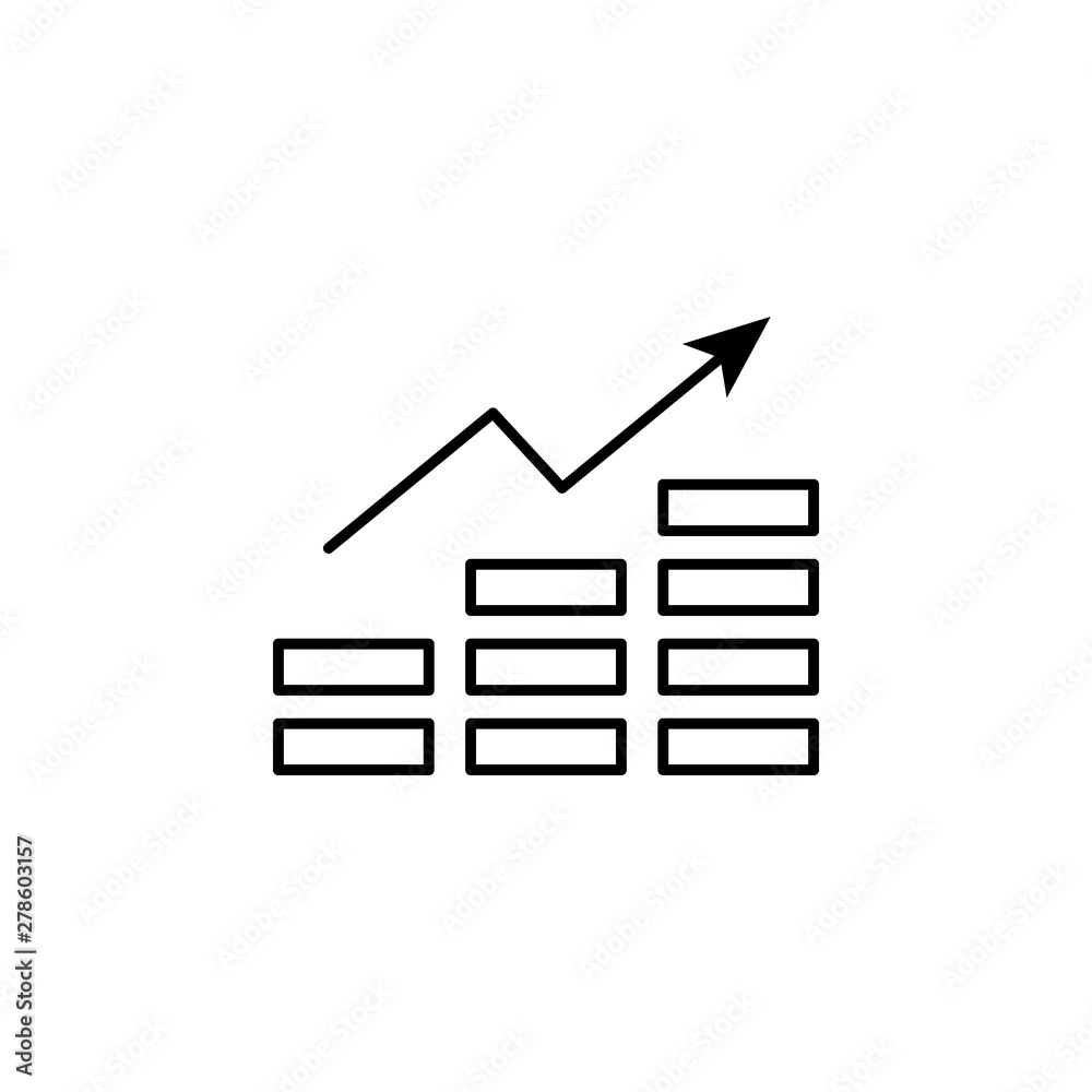Earnings finance chart outline icon. Element of finance illustration icon. signs, symbols can be used for web, logo, mobile app, UI, UX Earnings finance chart outline icon. Element of finance illustration icon. signs, symbols can be used for web, logo, mobile app, UI, UX