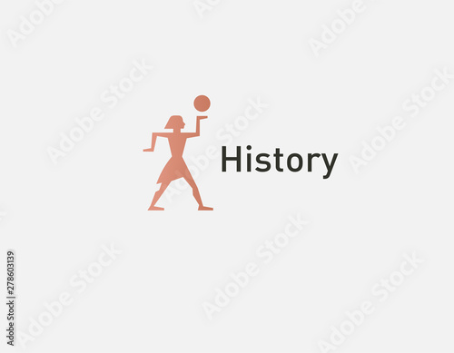 Creative Abstract logo icon man in profile Egyptian history for business company