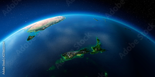 Fototapeta Naklejka Na Ścianę i Meble -  Highly detailed Earth. New Zealand