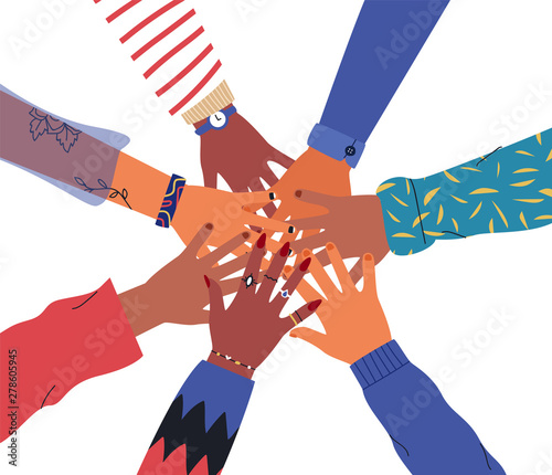 Isolated friends or people hand circle concept