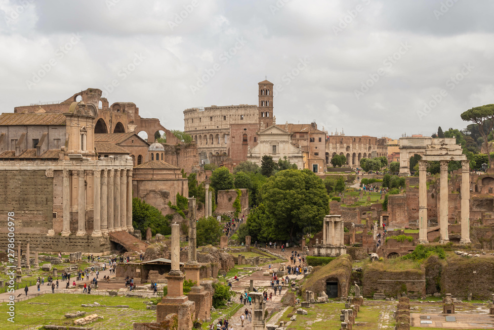 Roman forum, the ruins of ancient Rome. Rome, Italy.