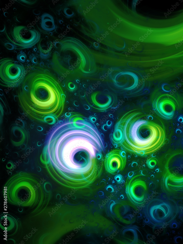 Obraz premium green abstract fractal background 3d rendering illustration