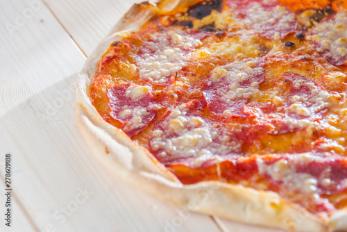 Delicious freshly baked in the stone oven fresh pizza..For real pizzalover ymmy food. photo