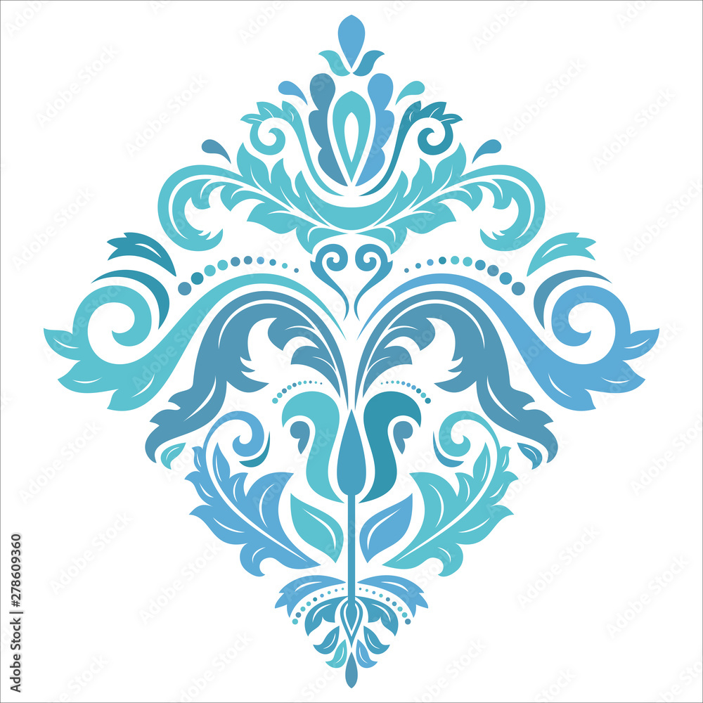 Oriental vector pattern with arabesques and floral elements. Traditional classic ornament. Vintage pattern with arabesques