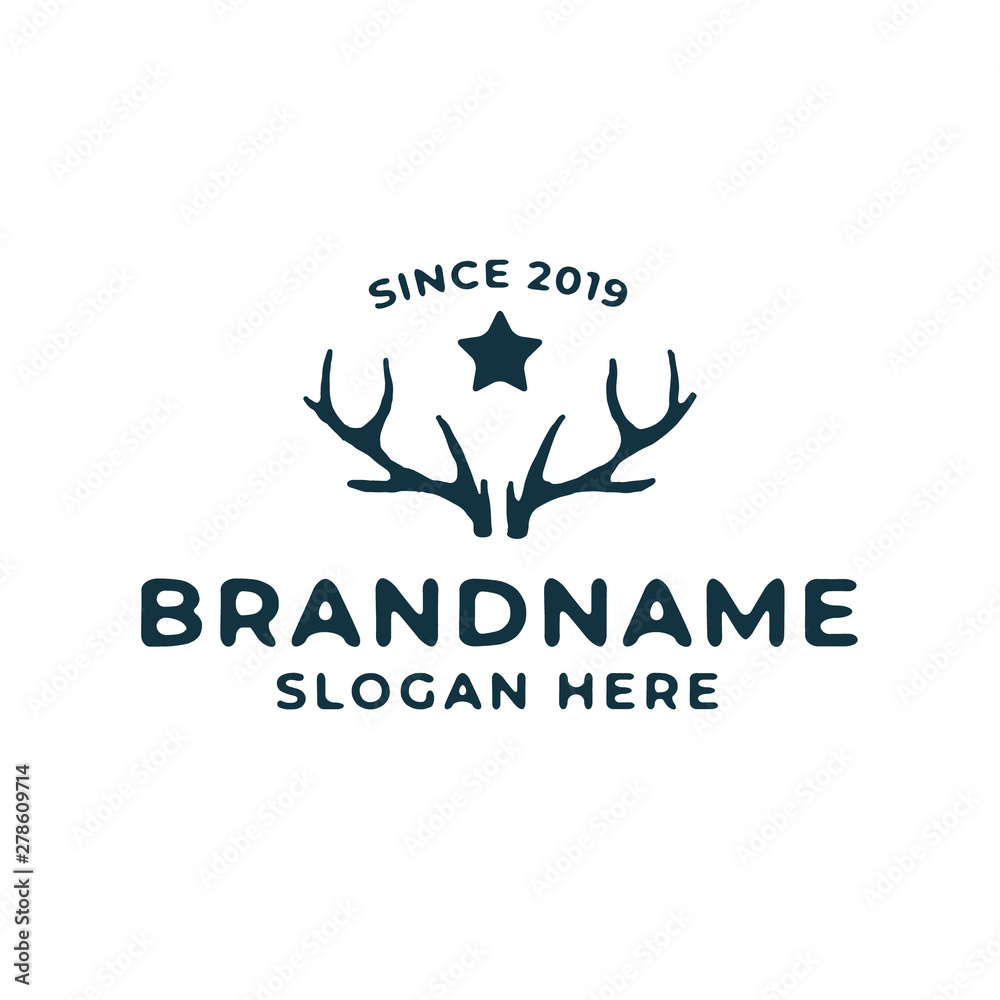Fototapeta premium deer vintage logo design template