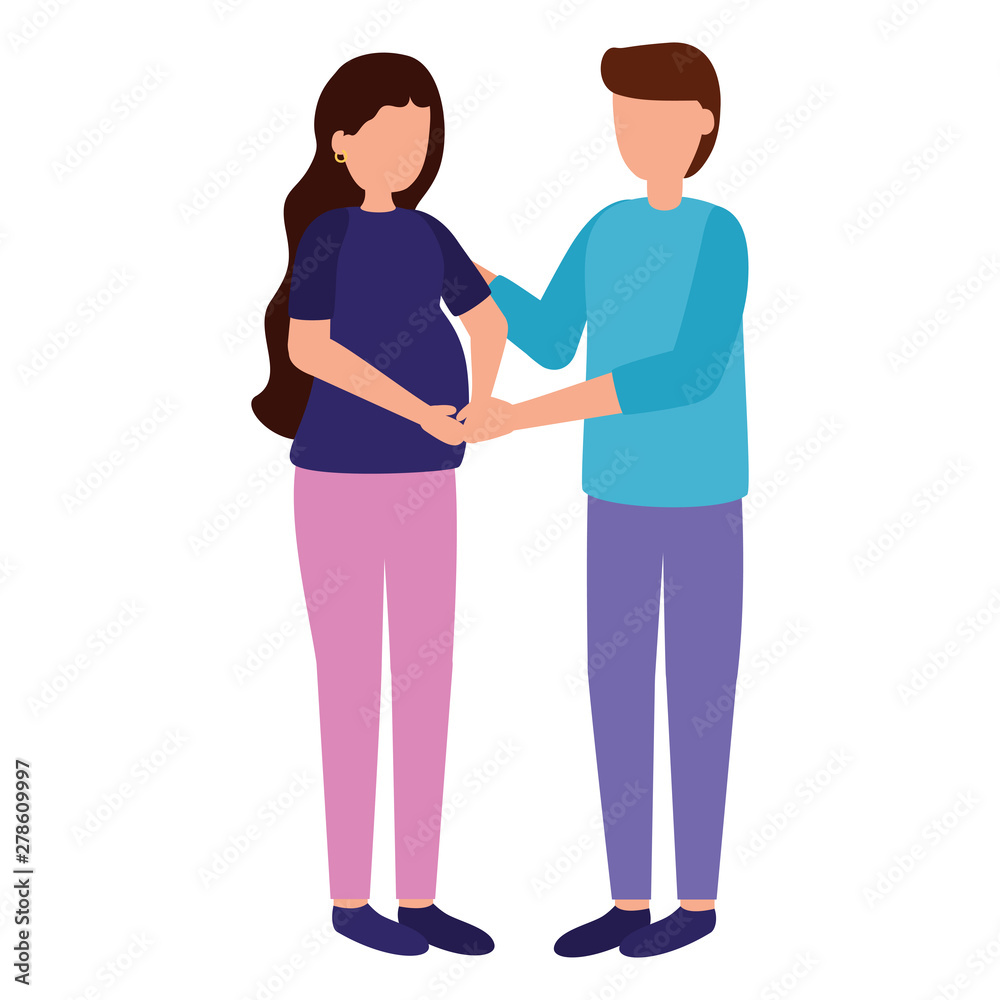 Fototapeta premium pregnancy and maternity scene flat
