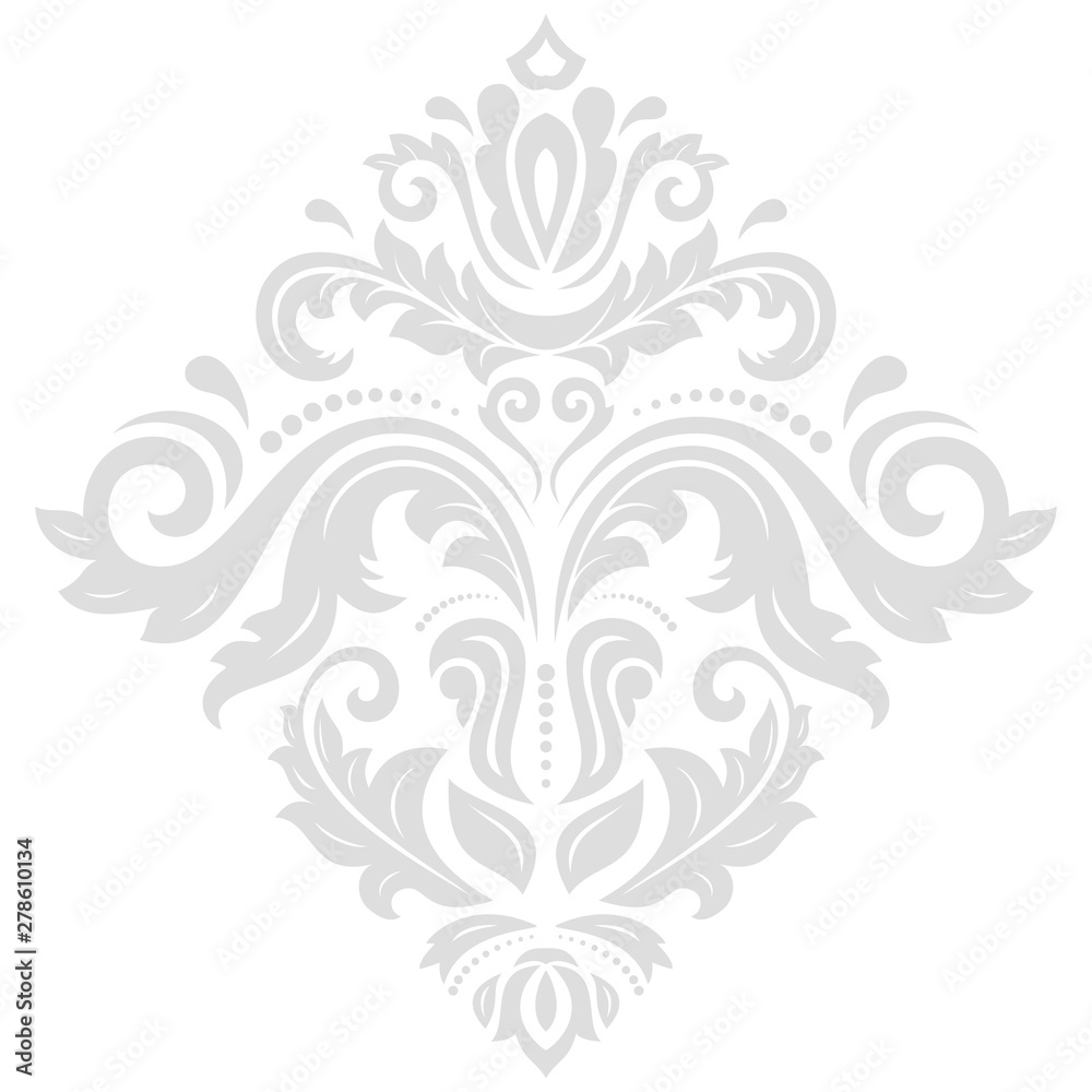 Elegant vintage vector grey ornament in classic style. Abstract traditional pattern with oriental elements. Classic vintage pattern