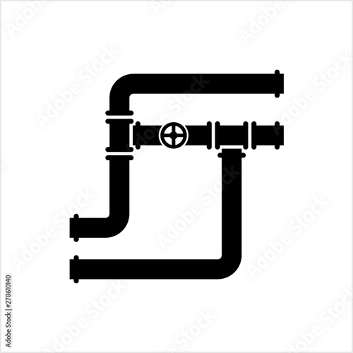 Pipe Icon, Pipe Fitting Icon, Water, Gas, Oil Pipeline, Plumbing Work